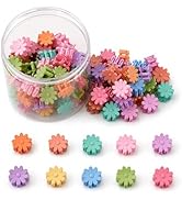 ADIASAI 100PCS Mini Flower Hair Clips, Colorful Small Hair Clips Cute Mini Claw Clips Jaw Clips H...