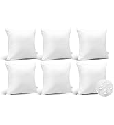 OTOSTAR Outdoor Waterproof Throw Pillow Inserts, Set of 6 Water Resistant Square Form Cushion Stu...