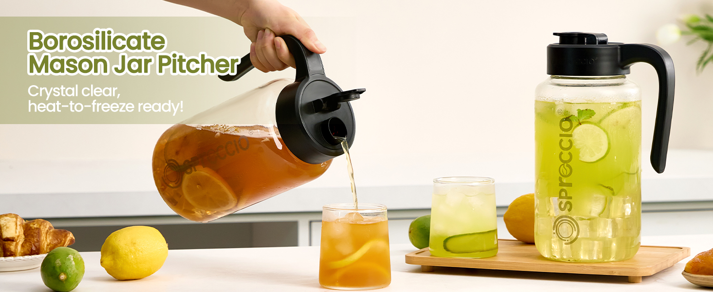glass pitcher with lid