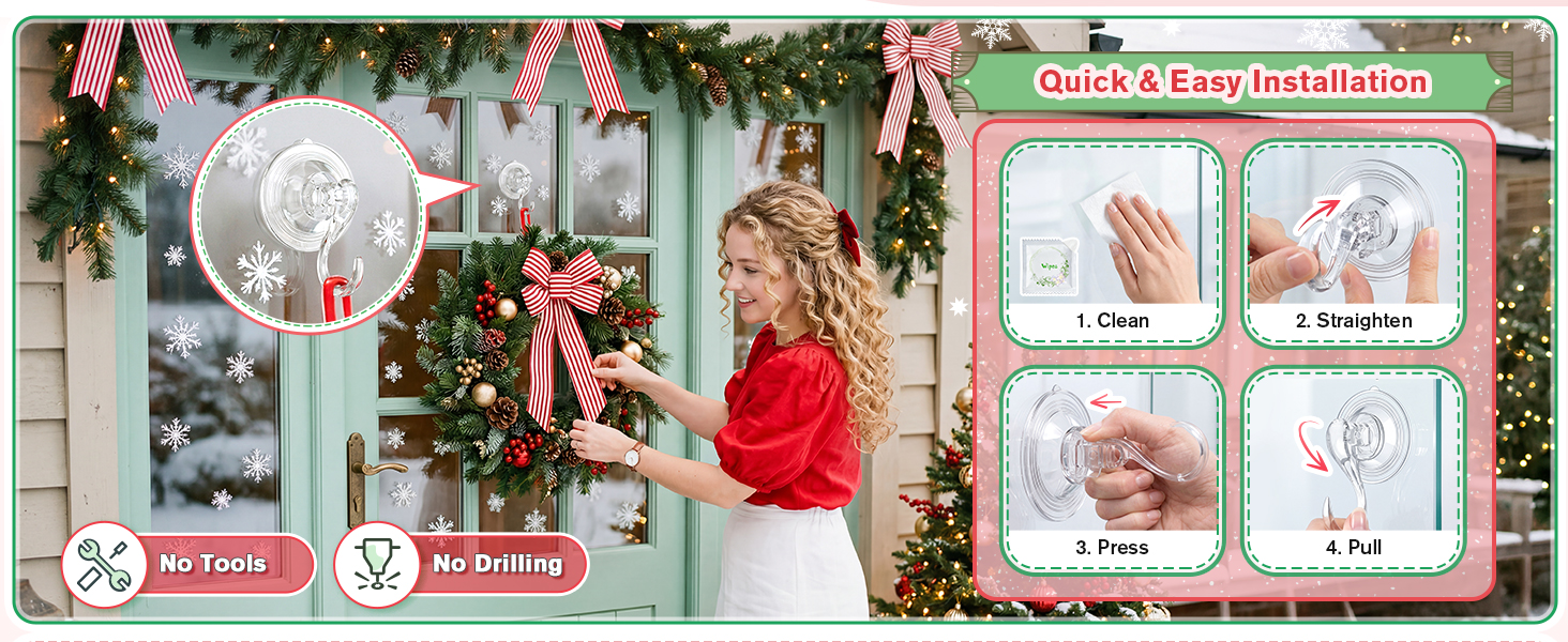 clear suction wreath hanger