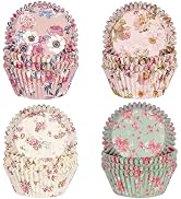 SKIDEC Floral Standard Cupcake Liners 400 Count Paper Baking Cups Disposable Cupcake Wrappers for...
