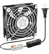 Eakhelb 92mm x 25mm EC Brsuhless Fan, AC 110V 120V 220V 240V with ON/Off Switch Extender Cable, f...