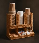 Cantalop Cup and Condiment Holder, Coffee Station Organizer for Cups Lids Sugar Creamer and Stirr...