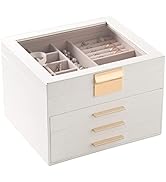Frebeauty Clear Lid Jewelry Box,4 Layers Jewelry Organizer Large Multi-Functional Jewelry Storage...