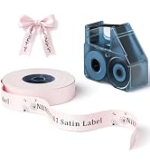NIIMBOT N1 Satin Ribbon Label, 14mmx5.1m Pink Satin Ribbon, N1 Label Printer Ribbon for Gift, Wed...