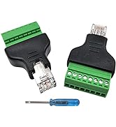 Poyiccot RJ45 Screw Terminal Adapter/Network RJ45 Ethernet Adapter, RJ45 Breakout Board / 8p8c Ma...