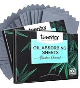 Teenitor 200 Counts Blotting Paper for Oily Skin, Face Oil Sheets with Bamboo Charcoal, Oil Blott...