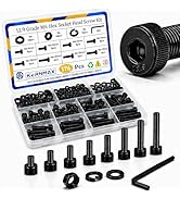 Kernmax 176PCS M6 Screws Assortment Kit, M6x8/10/12/16/20/25/30/35mm Hex Socket Head Cap Bolts Nu...