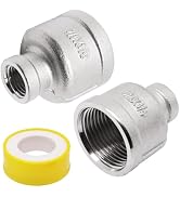 Sydien Reducing Coupling 3/4" x 1/4" NPT Female Threaded Pipe Fitting 304 Stainless Steel Adapter...