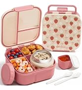 Fimibuke Bento Box for Kids, Toddler Lunch Box with 8.5oz Thermo Food Jar | Leak Proof 3-4 Compar...