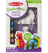Melissa & Doug Created by Me! Dinosaur Figurines Craft Kit (2 Resin Dinosaurs, 6 Paints, Paintbrush)