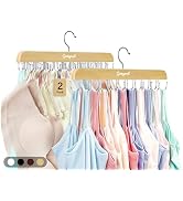 Gomyrod Bra Hanger for Closet, Tank Top Hangers 2 Pack w/20 Hooks Holds 40 Bras, Capacity Foldabl...