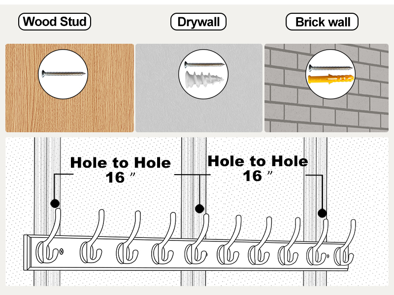 easy install wall coat rack
