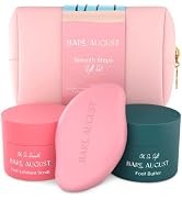 Bare August Smooth Steps Gift Set - Foot File Callus Remover, Foot Cream Heel Balm & Feet Exfolia...