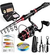 Ghosthorn Fishing Rod and Reel Combo Collapsible Fishing Pole Telescopic Fishing Rod Combo Travel...