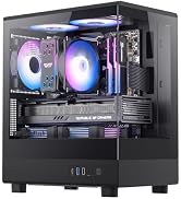 darkFlash Micro ATX PC Case, Pre-Install 3 PWM ARGB Fans Computer Case, Full View Dual Tempered G...