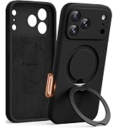 GolbinBox for iPhone 17 Pro Max Case with 360° Spin Magnetic Stand, Black | Compatible with MagSa...