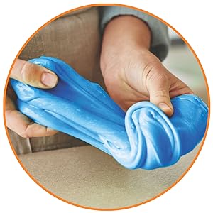 person kneading slime