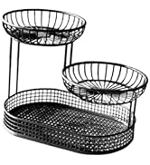 Bothyi Three Tiered Wire Basket Stand,Vegetables Storage Rack, Multi Tier Kitchen Countertop Rack...