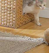 MUTTROS Rattan Cat Litter Box Enclosure - Extra Large Hidden Litter Box Furniture by Handwoven Wi...