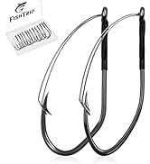 FishTrip Wacky Rig Hooks, 30Pcs Weedless Worm Hooks Professional V Texas Rig Bass Fishing Hooks f...