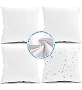 Fixwal 18x18 Inches Outdoor Pillow Inserts Set of 4, Waterproof Decorative Throw Pillows Insert, ...