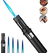 Wind-Resistant Butane refillable Gas Torch Lighter and Permanent Lighter, Suitable for Camping,Ci...