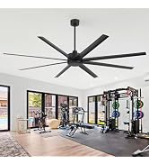 ZYD 84-Inch HVLS Industrial Ceiling Fan Without Light, Large Ceiling Fan No Light, Quiet Reversib...