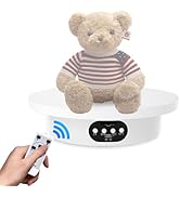 YVV Rotating Display Stand 7.9 Inch White, Motorized 360° Turntable with Remote, Adjustable Speed...