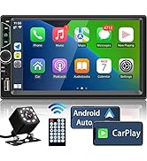 Double Din Car Stereo Compatible with Apple Carplay and Android Auto,7 inch HD Touch Screen Car R...