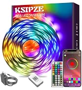 KSIPZE Led Lights for Bedroom 65.6ft Led Strip Lights with Remote RGB Color Changing Music Sync B...