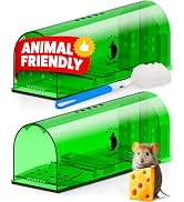 Motel Mouse Humane No Kill Live Catch and Release Mouse Traps, Reusable with Cleaning Brush - 2 Pack