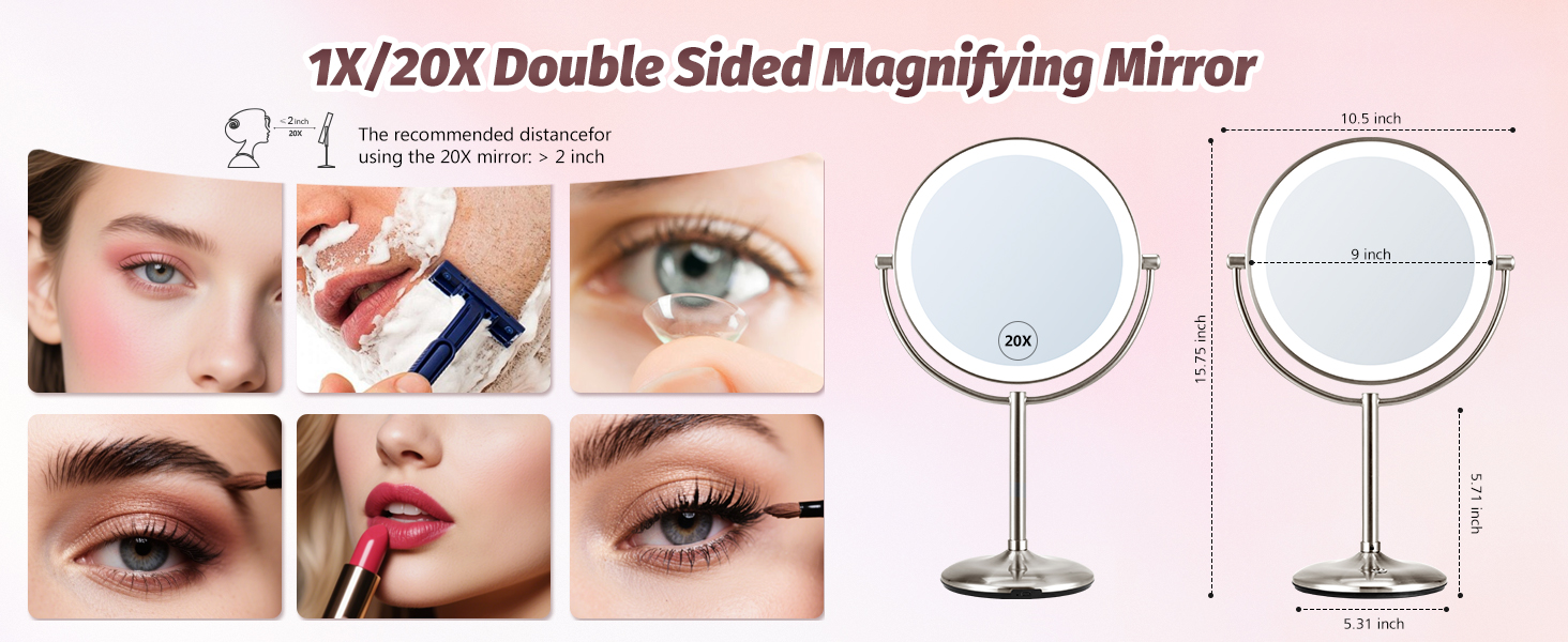 1X/20X Magnifying Mirror