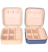 TECKE Jewelry Boxes for Women Mini Portable Jewelry Travel Organizer for Ring, Pendant, Earring T...