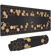 Honeycomb Bee Gaming Mouse Pad Extended Large Mouse Mat 31.5 X 11.8 Inch Nonslip Rubber Base Long...