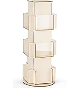 Natheeph Rotating Wooden Display Rack with Two Card Sticker for Greeting Card Vendor Coffee Bag 3...