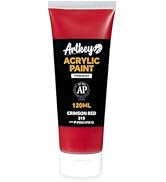 Artkey Acrylic Paint - Crimson Red (120 ml/4.06 oz) Tubes, Rich & Vibrant Pigments, Professional ...