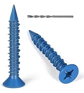 VGBUY 3/16 x 1-3/4 Inch 90PCS Concrete Screws, Flat Head Screws Anchor with Drill Bit, for Masonr...