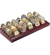 Hautton Challenge Coin Display Holder, 6 Rows Holds 48 Coins 42mm, Military Coin Wood Stand, Coin...