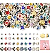 NUKAYAI 200Pcs 10Mixed Colors Sew on Rhinestones, 8mm 10mm 12mm 14mm Glass Crystal Gems Jewels fo...