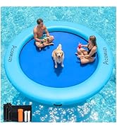 ACOMUZI 4/6/8/10/12FT Water Hammock Inflatable Floating Dock, Round Floating Ring Lake Floats for...