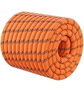Double Braided Arborist Rigging Rope - 1/2 in X 100 ft 48 Strands Outdoor Pulling Heavy Duty Poly...