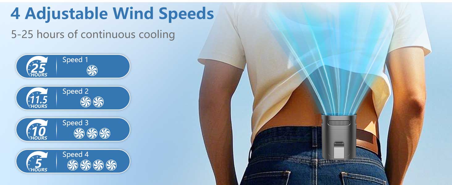 waist fan clip on shirt fan-mini light weight portable fan that blow cold air