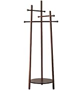 Aibiju Heavy Duty Coat Rack Freestanding,Wooden Coat Hanger Stand with Storage Shelf and 3 Crossb...