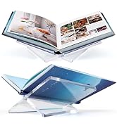 Acrylic Book Stand Clear Acrylic Book Holder, 8.5" x 6.4" x 3.5" Open Book Holder Stand for Displ...