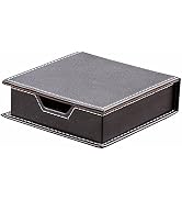 KINGFOM Desktop Organizer Supplies Leather Name Cards Holder Sticky Notes Dispenser Case with a L...