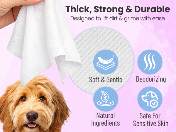 Dog cleaning wipes for odor control and freshness
