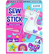 EZCRA Unicorn Sewing Kit for Kids Ages 4-8, 4 Easy Projects, No-Mess Learn-to-Sew Arts & Crafts w...