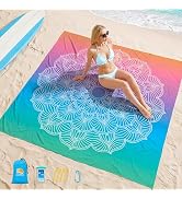 Aroveea Beach Blanket Waterproof Sandproof 1-7 Adult Oversized 78''X81''/10'X9' Lightweight Durab...