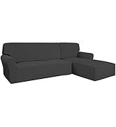 Easy-Going Stretch Sofa Slipcover 2 Pieces L-Shaped Cover Sectional Couch Cover for Living Room J...